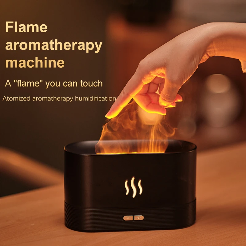 Top Filling Water Atomizer Cool Mist LED Ultrasonic Aromatherapy Essential Oil Aroma Air Diffusers 3D Fire Flame Humidifier