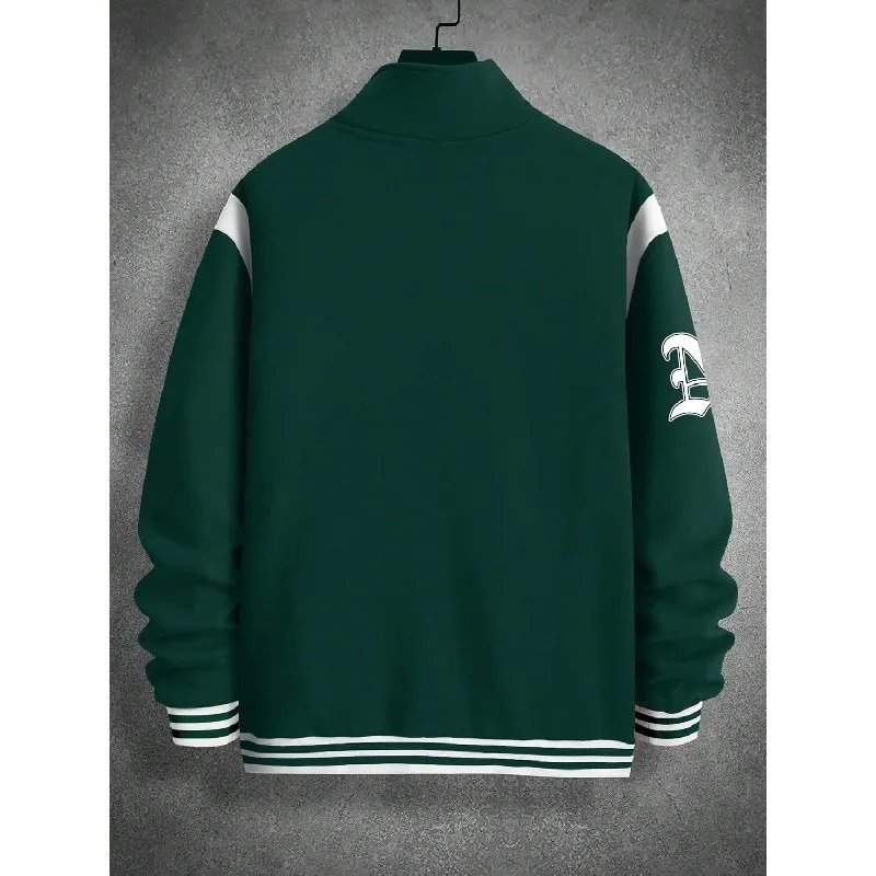 Custom Men's Lightweight Bomber Causal Varsity Flight Windbreaker Track Jacket_voghion.com