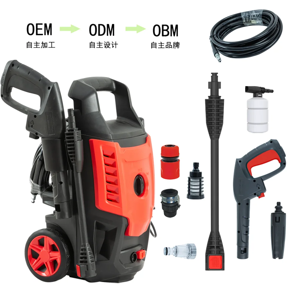 Máy Rửa Xe Gia Đình Cao Áp 120Bar 220V Di Động Máy Rửa Áp Lực Điện Biến Tần Tự Động