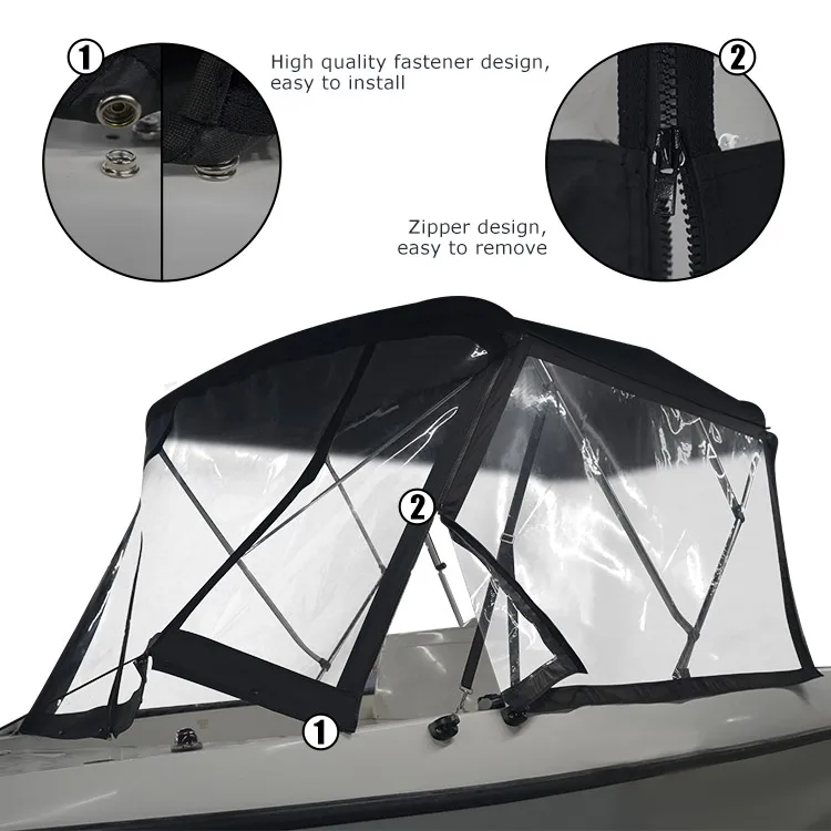 Homful 3 Bow Aluminum Tube Boat Bimini Top Boat Canopy Bimini Top With
