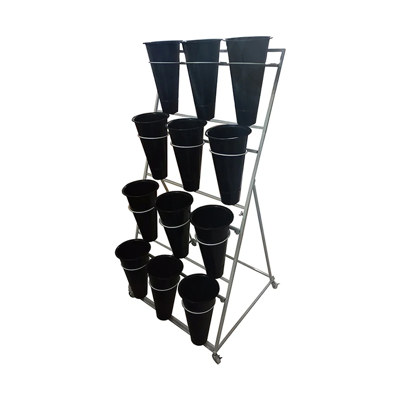 Flower Display Stand Metal with Black or White Buckets Flower Display Stand