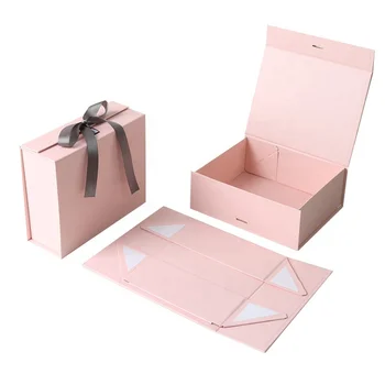 Custom design black large magnetic gift box luxury rigid cardboard packaging box clothing wig paper box for wedding dress