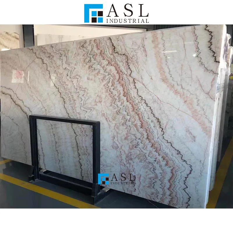 Natural beige brown veins Chinese onyx stone slab wooden jade bookmatch marble slab