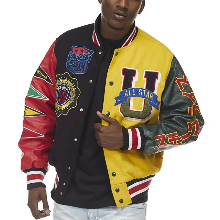 QUAKER VALLEY MEN'S EMBROIDERED VARSITY LETTERMAN JACKET - CUSTOM