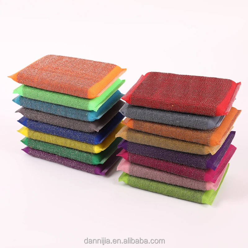 Stainless Steel Wire Sponge Scrubber Cleaning Cloth Scouring Pad - China  Stainless Steel Cloth and Steel Cloth price