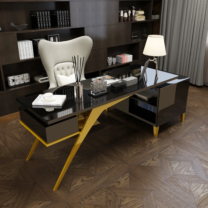 Luxury Functional Boss Desk Modern Stainless Steel Paint New Design