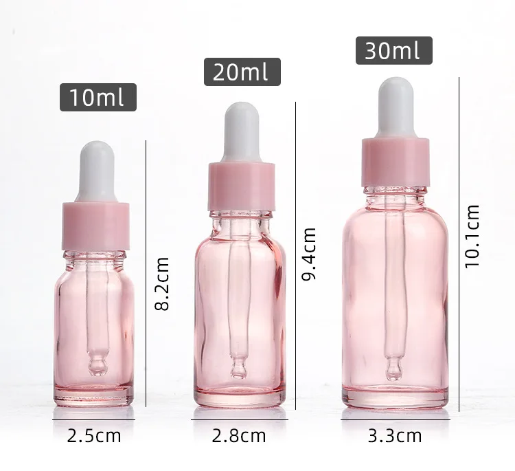 2pcs 30ml Empty Matte Pink Glass Bottles 1Oz Essential Oils