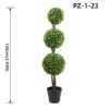 Albero Artificiale Topiary con Tre Sfere di Eucalipto (120 cm/3,93 ft)