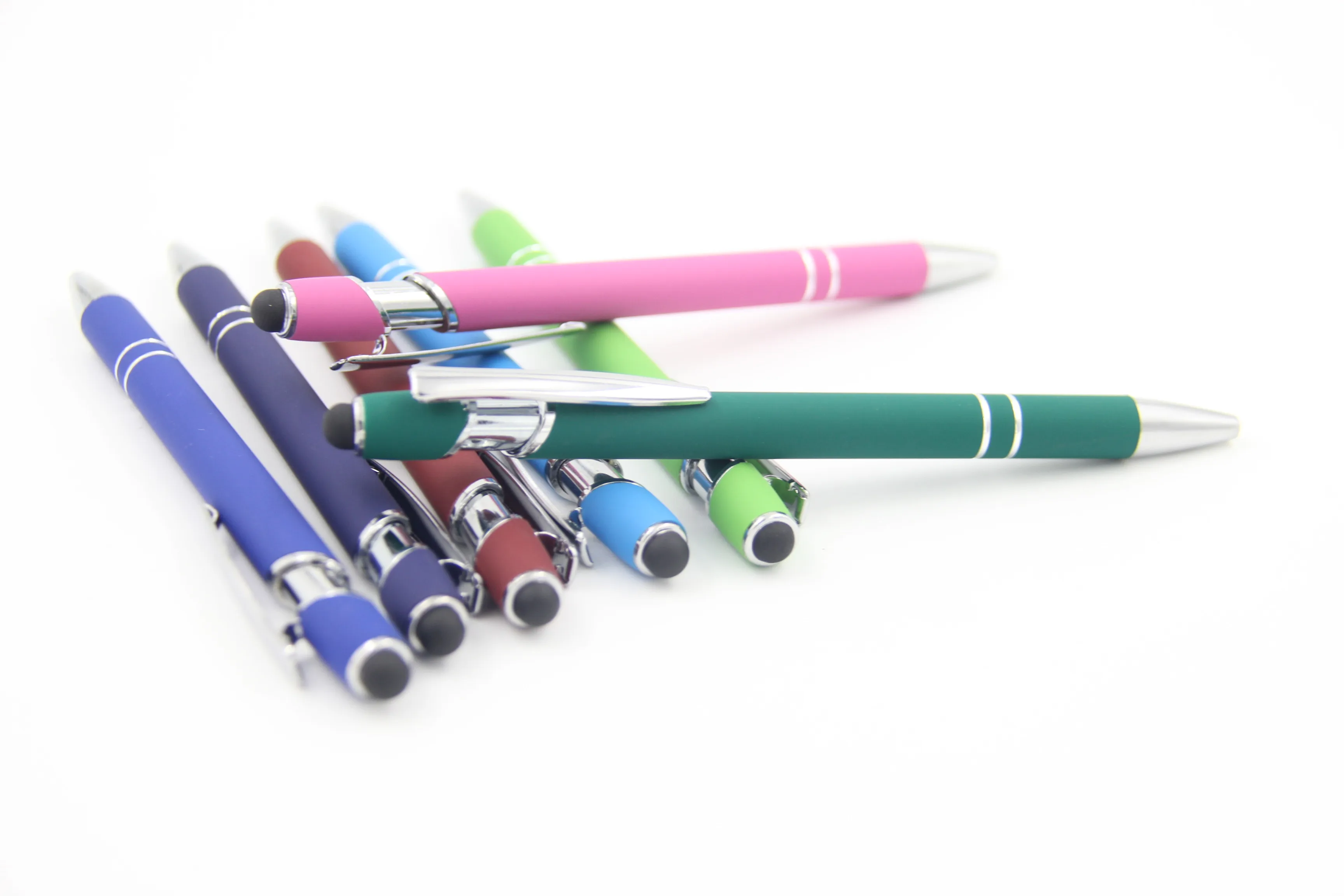 Профессиональное производство дешевая рекламная шариковая ручка со стилусом и резиновой ручкой