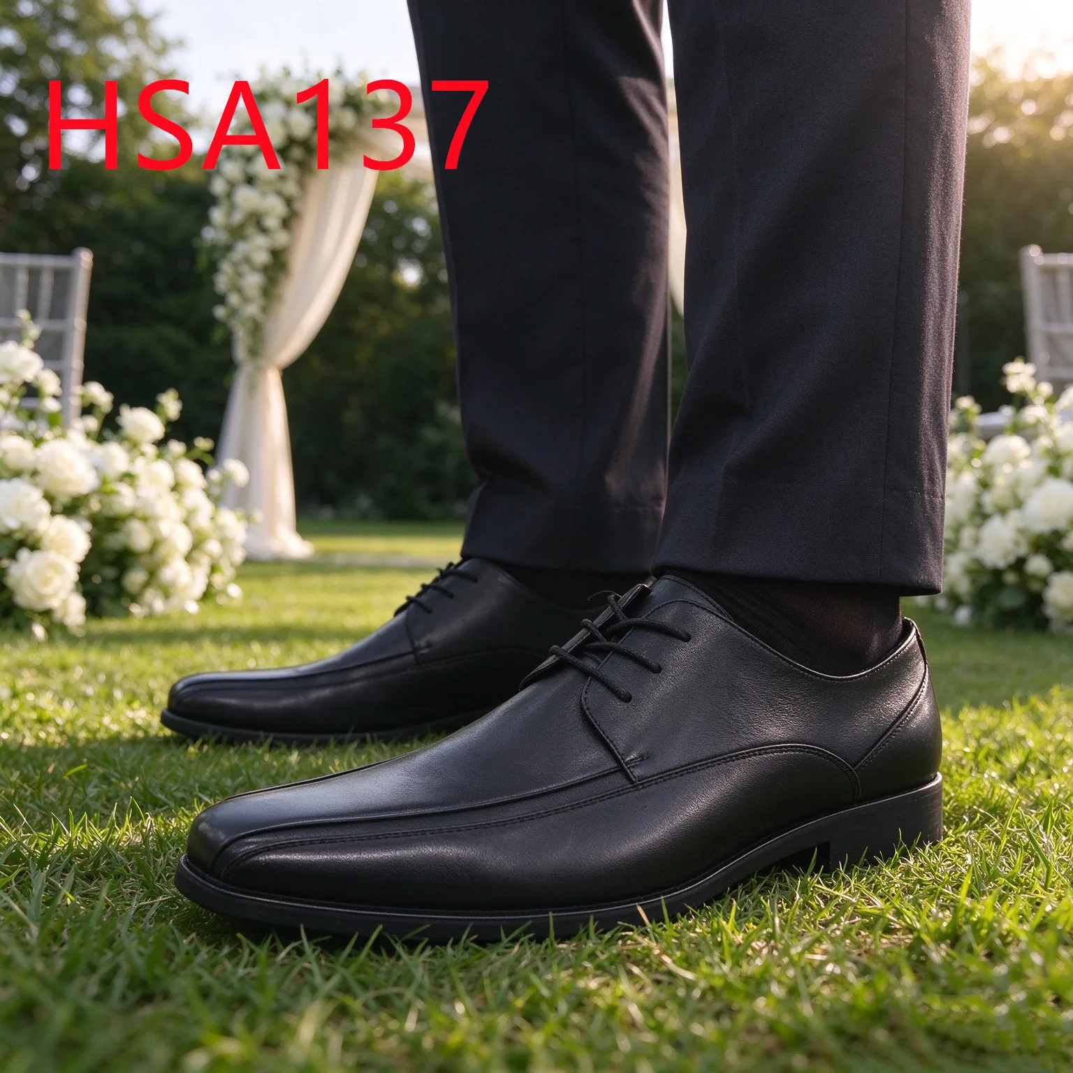 HY,Square Toe Style Full Grain Leather Hua Singh Uniform Shoes Product Launch Lace up Moccasins Design Men Leather Shoes HSA137