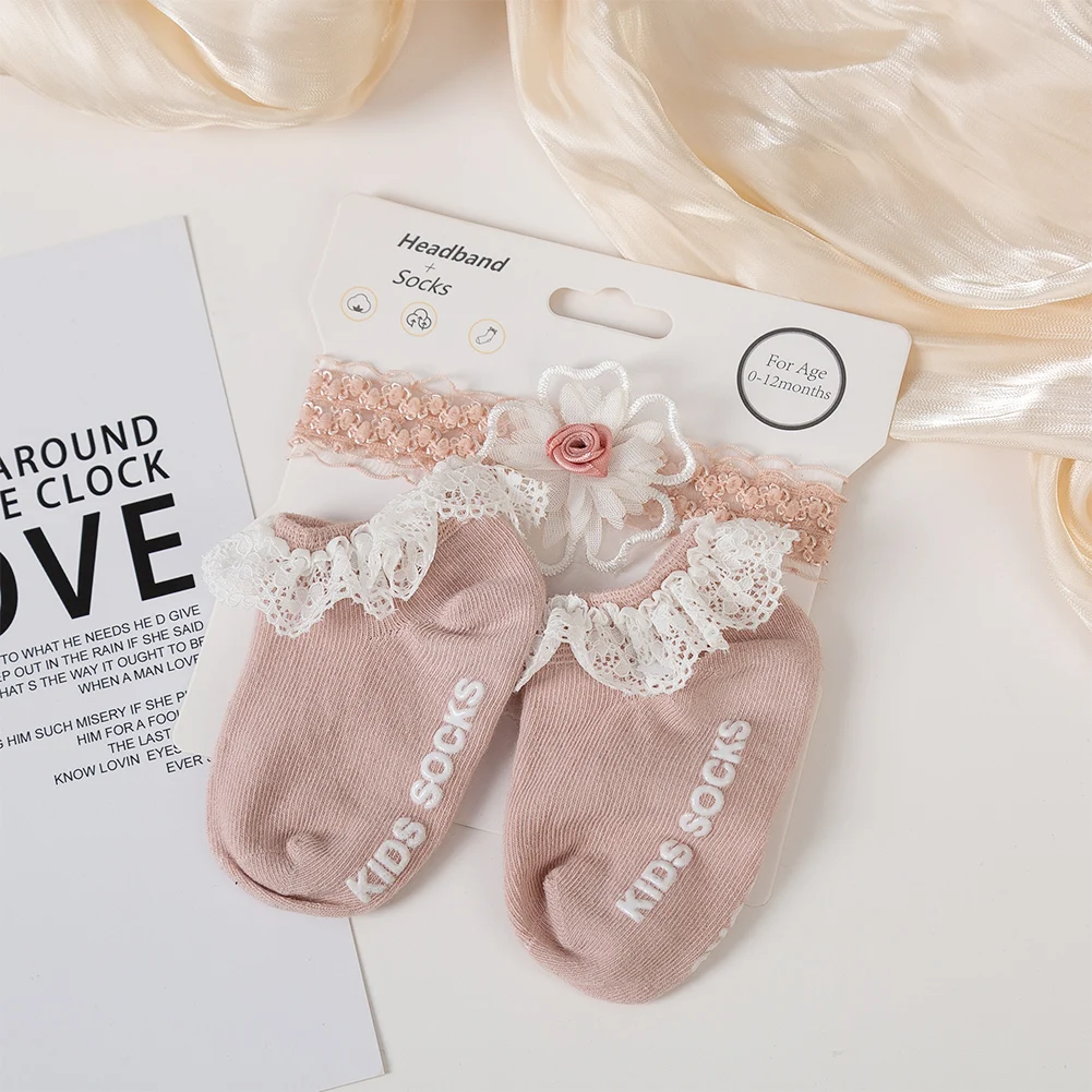 3pcs/set Lace Ruffle Baby Girl Socks With Bow New Nonslip Children's
