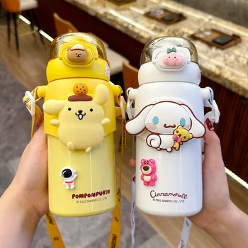 460ml Sanrioed Anime Kuromi Melody Cinnamoroll Thermos Mug Cartoon ...