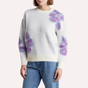 Custom Three-dimensional Flower Jacquard Sweater Women's Lazy Soft Waxy Knit Top Winter Everything Stylish Sweater