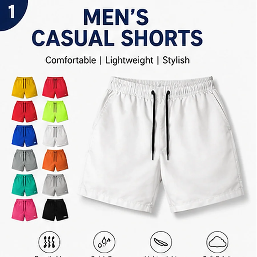 Custom Logo Men's Casual Gym Shorts Summer Mesh Jogger Sweat Shorts with Beach or Swim Capabilities Blank Sports Pant