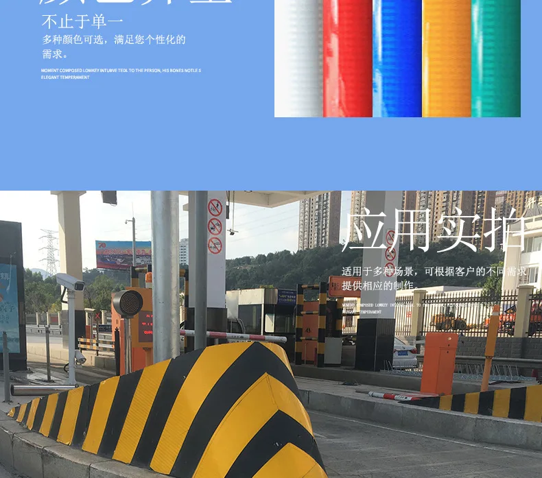Yellow Black Reflective Film Garage Cement Pile Anti-collision Column ...