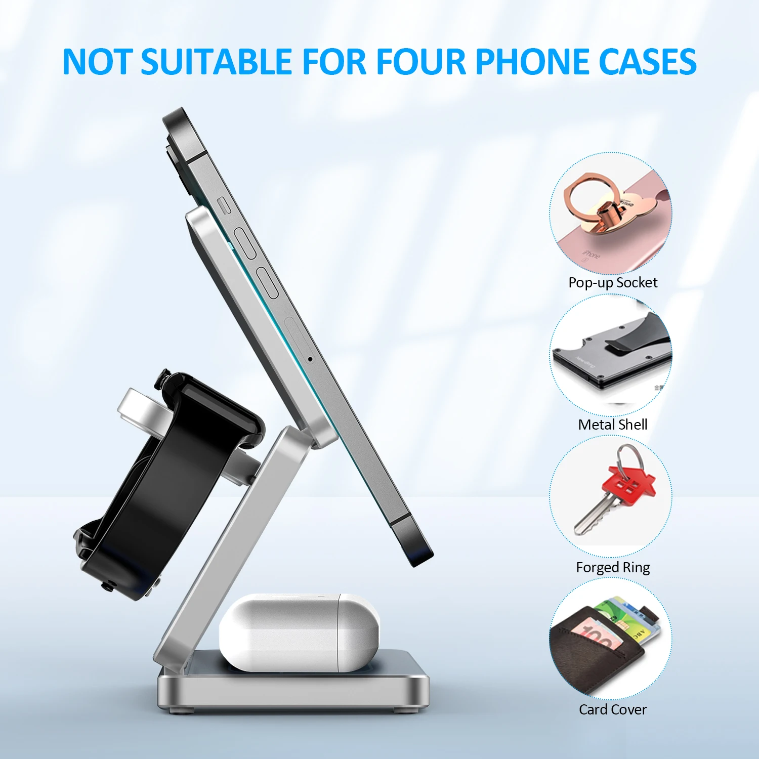 Magnetic Foldable Wireless Charger 3 in 1 Folding Wireless Charging for iPhone 1716/15/14/13/ Pro Max Fast Charging Dock Station - Image 5