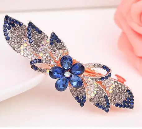 FJ05 модные цветы заколки сплав Стразы заколки аксессуары для волос оптом