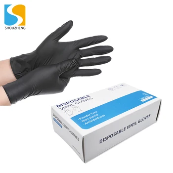 100% 100pcs High Quality Spot Black Nitrile Gloves disinfectant seafood processing food grade gloves
