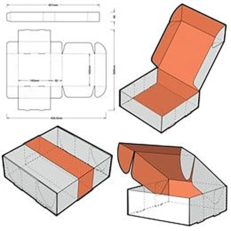 Boîte-cadeau pliante en carton luxueuse et personnalisée aux couleurs vives, boîte d’expédition en papier, emballage type « mailer » pour accessoires capillaires