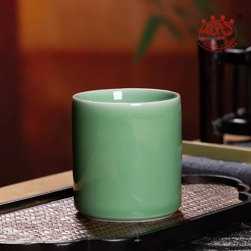 Factory Wholesale Longquan Celadon Ice Cracked Porcelain Kung Fu Single Tea Set Classic Design Ceramic Tasting Cup