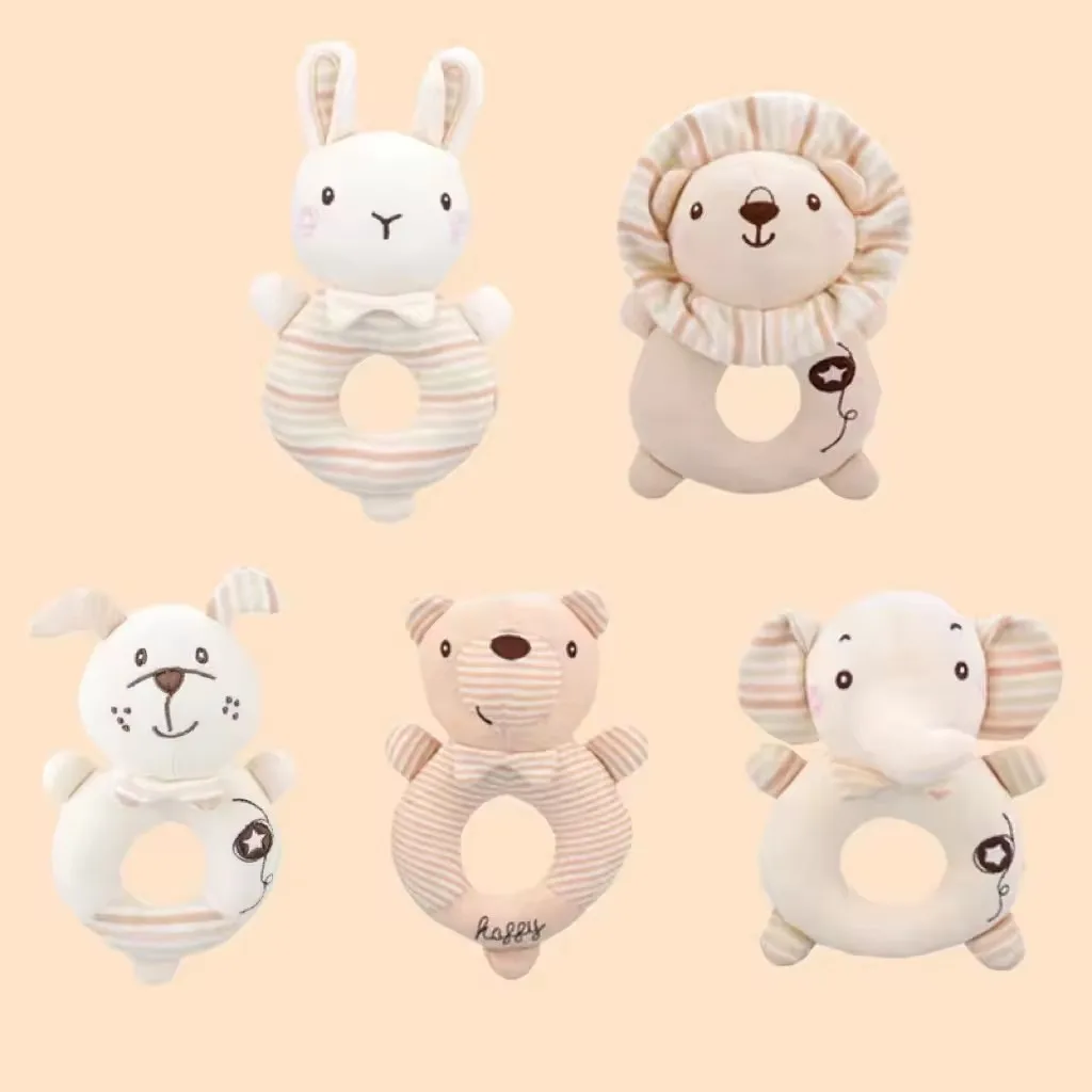 Детские Развивающие мягкие детские игрушки на заказ Погремушки Мягкие Мультяшные милые плюшевые погремушки животные
