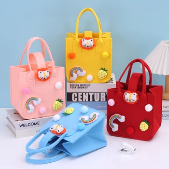 Factory Wholesale Custom Felt Handbag New Cartoon Felt Baby with Hand Gift Bag Return Handbag Purchase Products Gift Storage Bag