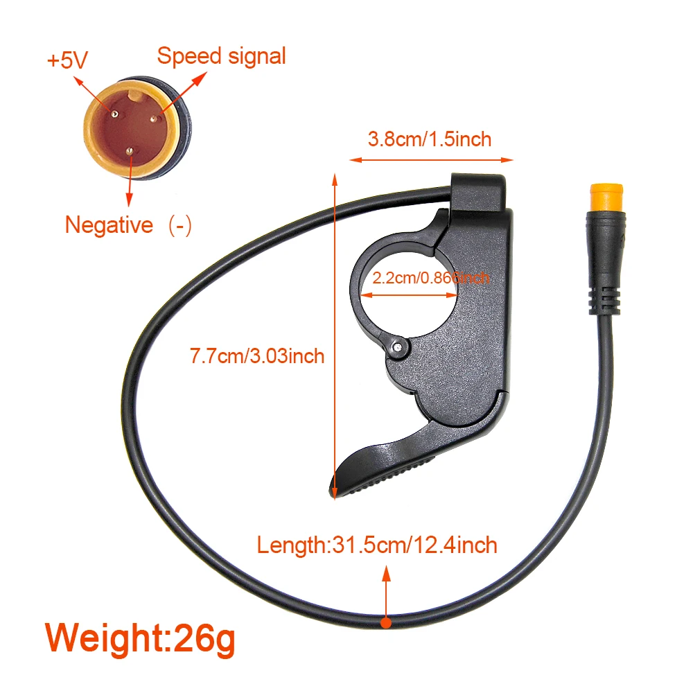 TT-009 Universal SM Waterproof Thumb Throttle for Electric Bicycle & Scooter 36V-72V Left & Right DC Current Ebike Parts