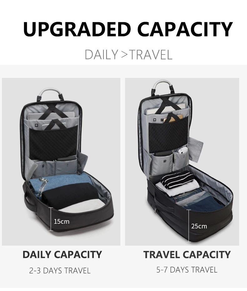 Arctic Hunter Extra Large Capacity Men Travel Waterproof Daypack Business Laptop Anti Theft Expandable Usb Charge Backpack
