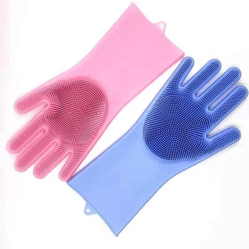 Волшебная губка для мытья посуды перчатки многоразовая силиконовая щетка резиновые термостойкие кухни ванной