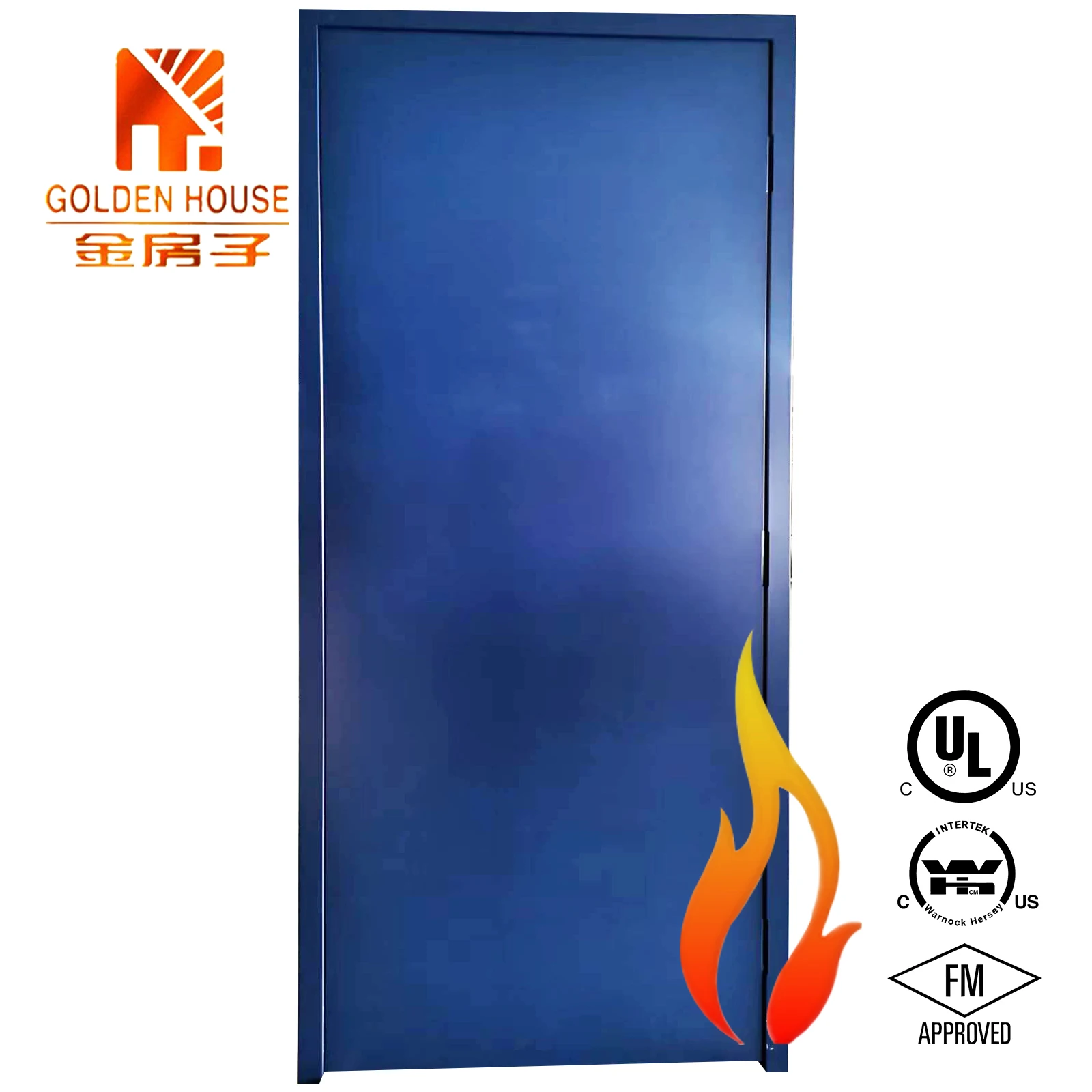 UL Intertek WH Listed Approved 60minute 1 Hours Fireproof Metal Doors Temperature Rise Steel Fire Rated Door