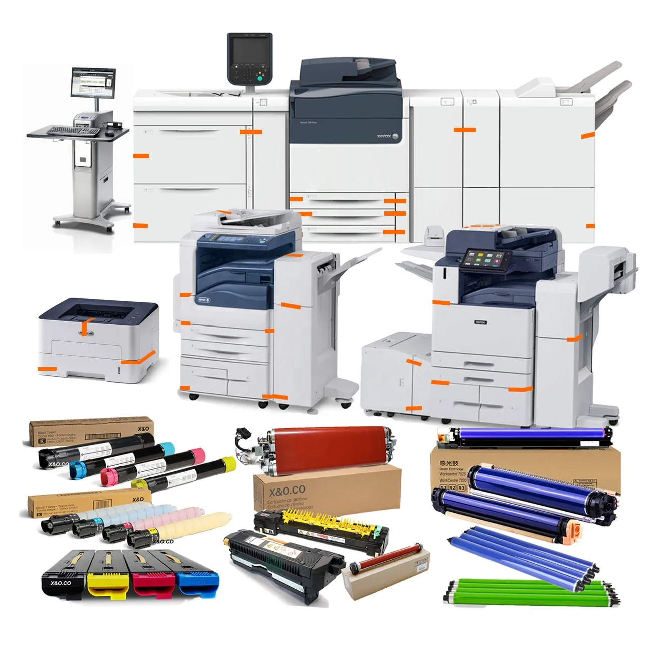 For Used Xerox Printer Copier Machine Color 250 700 C75 C60 C70 550 560 7855 7835 7845 7535 7545 C7025 C8030 C8035 Toner Parts