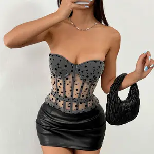 Dropshipping Wholesale High Quality Stretchy Body Mesh Slim Fit Corset Ladies Woman Top Vest