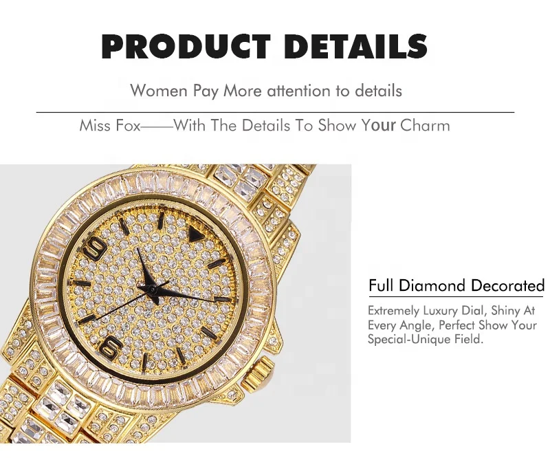Excel Quartz Japan Gold Watch 24K IDE Out Watch Diamond Watch Men Wrist Luxury Gold