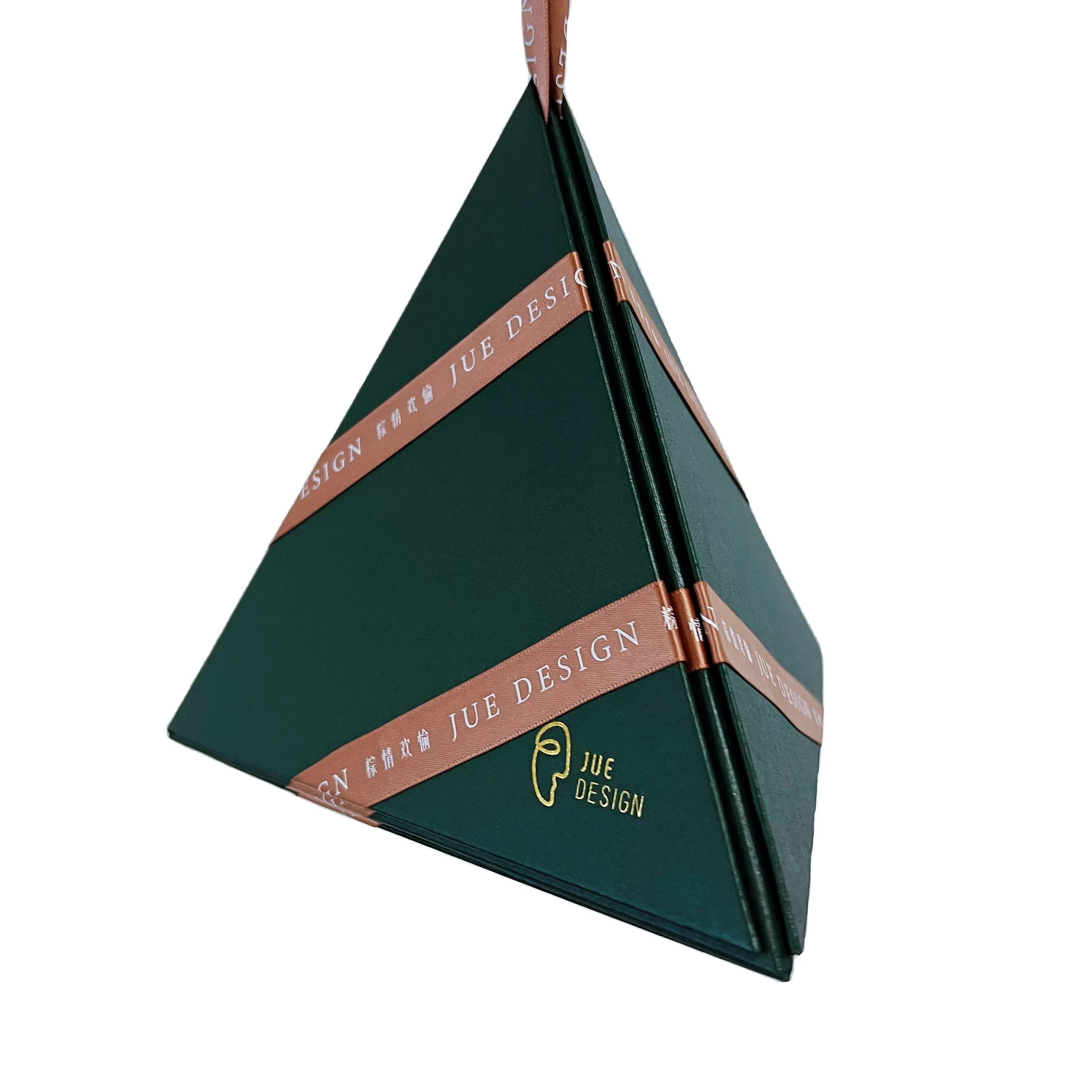 Customized Logo Printed Cardboard Triangle Shaped Folding Pyramid Display Exquisite Small Paper Packaging Boxes for Snack