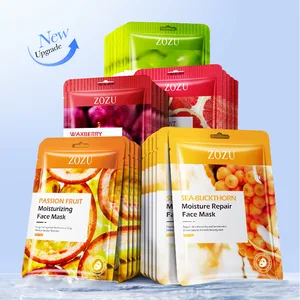 OEM ZOZU Nature Bayberry Moisturizing Seabuckthorn Grapefruit Whitening Skin Fruit Face Mask Sheet