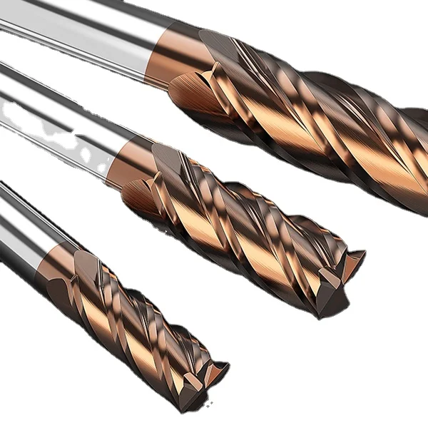 8pcs Carbide Square End Mill Set,212mm 4 Fultes Micro Grain Carbide