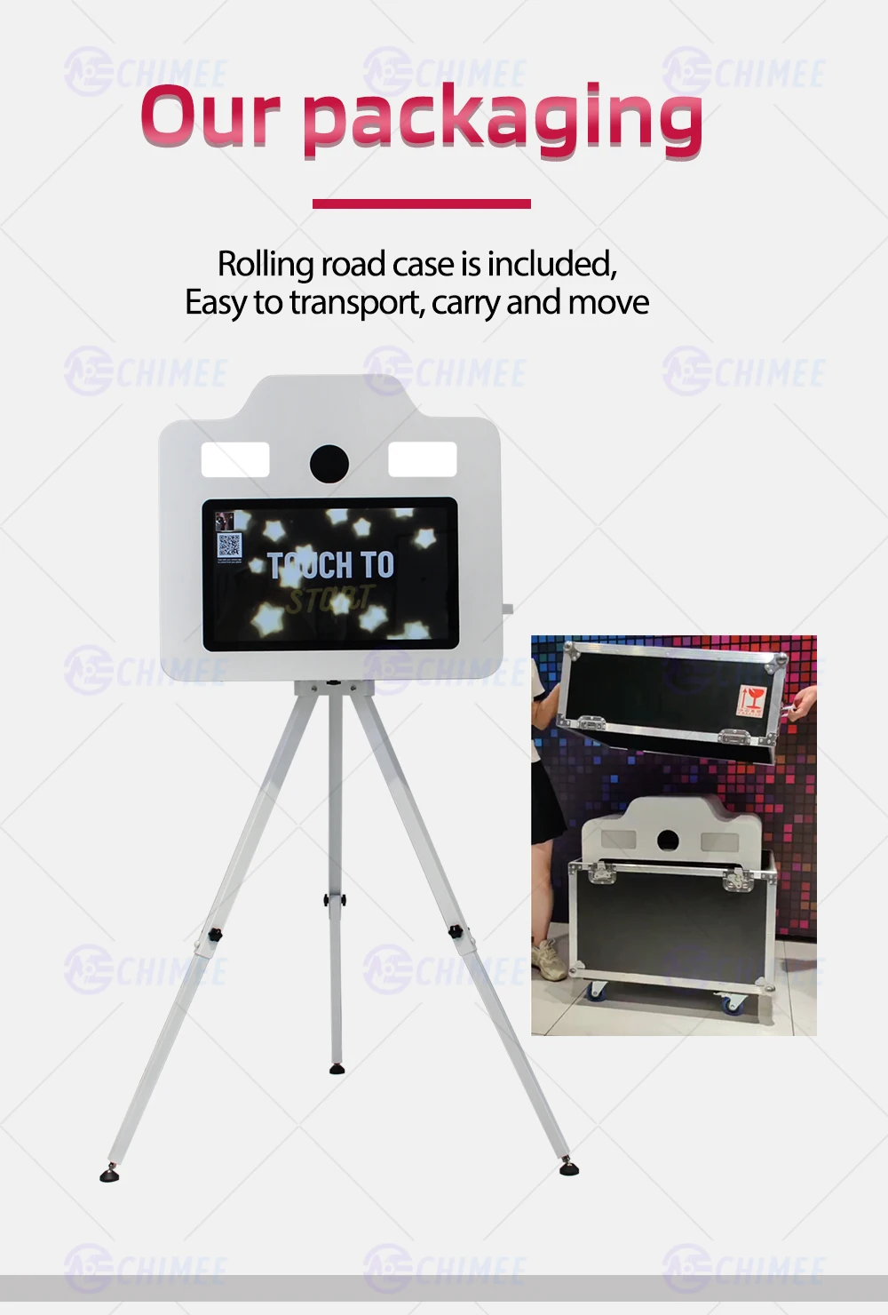 Portable Chimee Photo Booth Selfie Photobooth With Printer 21.5 Inch ...