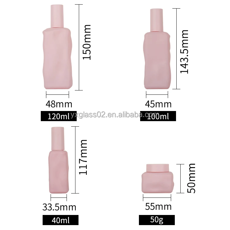 clear thin glass bottle 50g 40ml 100ml 120ml Skincare other glass packaging new year Christmas gift European glass bottles details