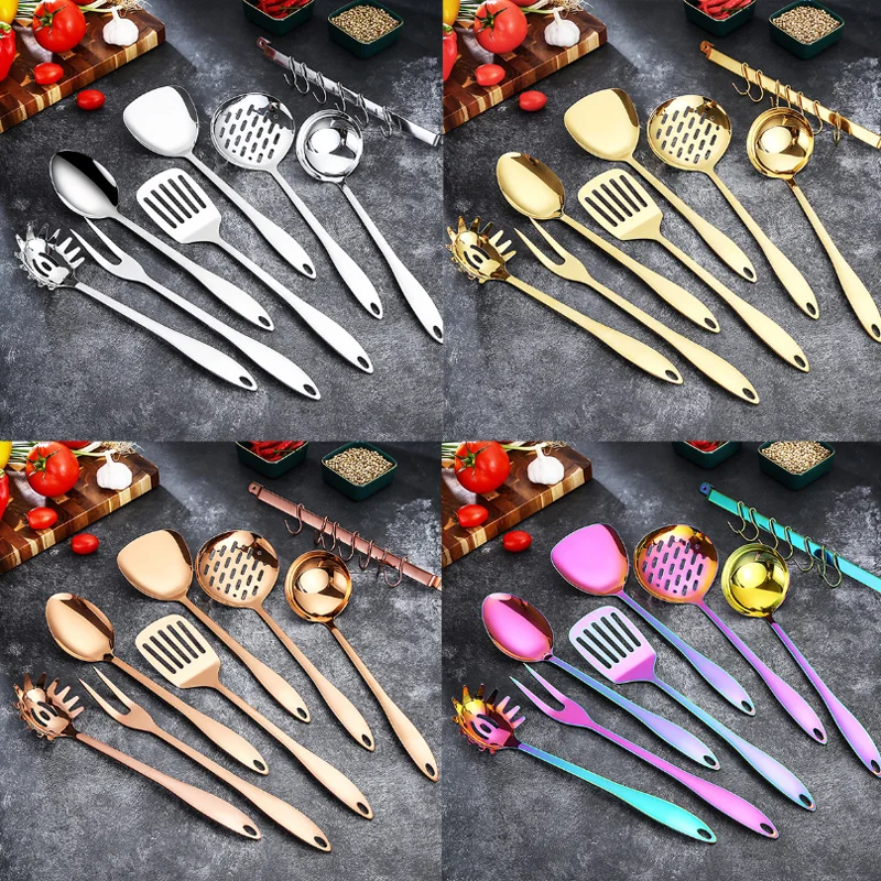 Stainless Steel Kitchen Utensils Set  Stainless steel kitchen utensils,  Rose gold kitchen, Kitchenware set