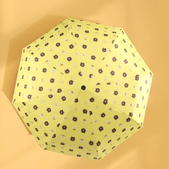 New hot-selling folding umbrella Cute bear High sun protection Somatosensory cooling umbrella Portable umbrella