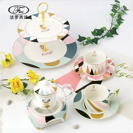 best selling pattern coffee/tea cup and saucer with spoon tea set