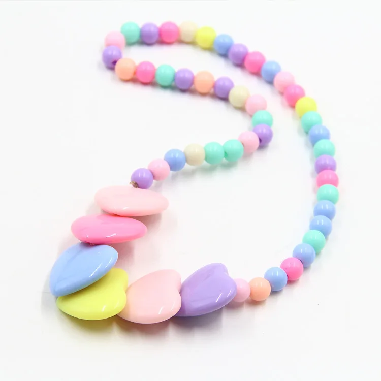 Necklace - chunky plastic multi-coloured plastic beaded necklace outlet