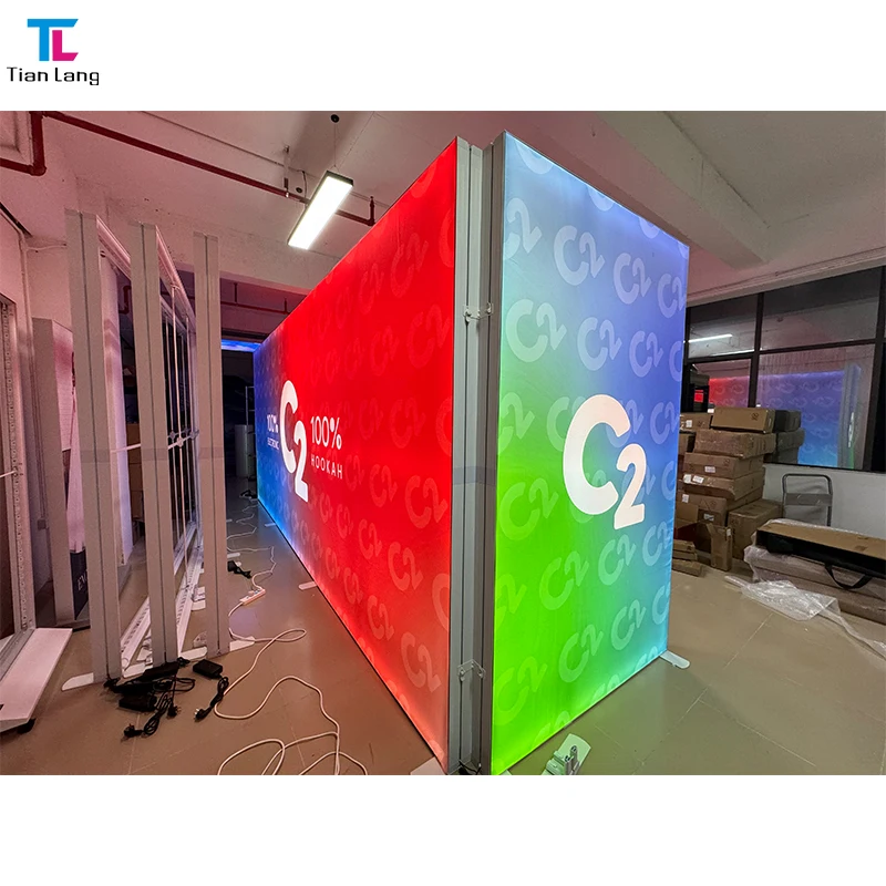 קיר תערוכת מסחר מחובר טקסטיל איילנד תערוכת מסחר כיפת אירוע מוצב 10X10 עיצוב מחיר זול מוצב תערוכה מערכת אלומיניום