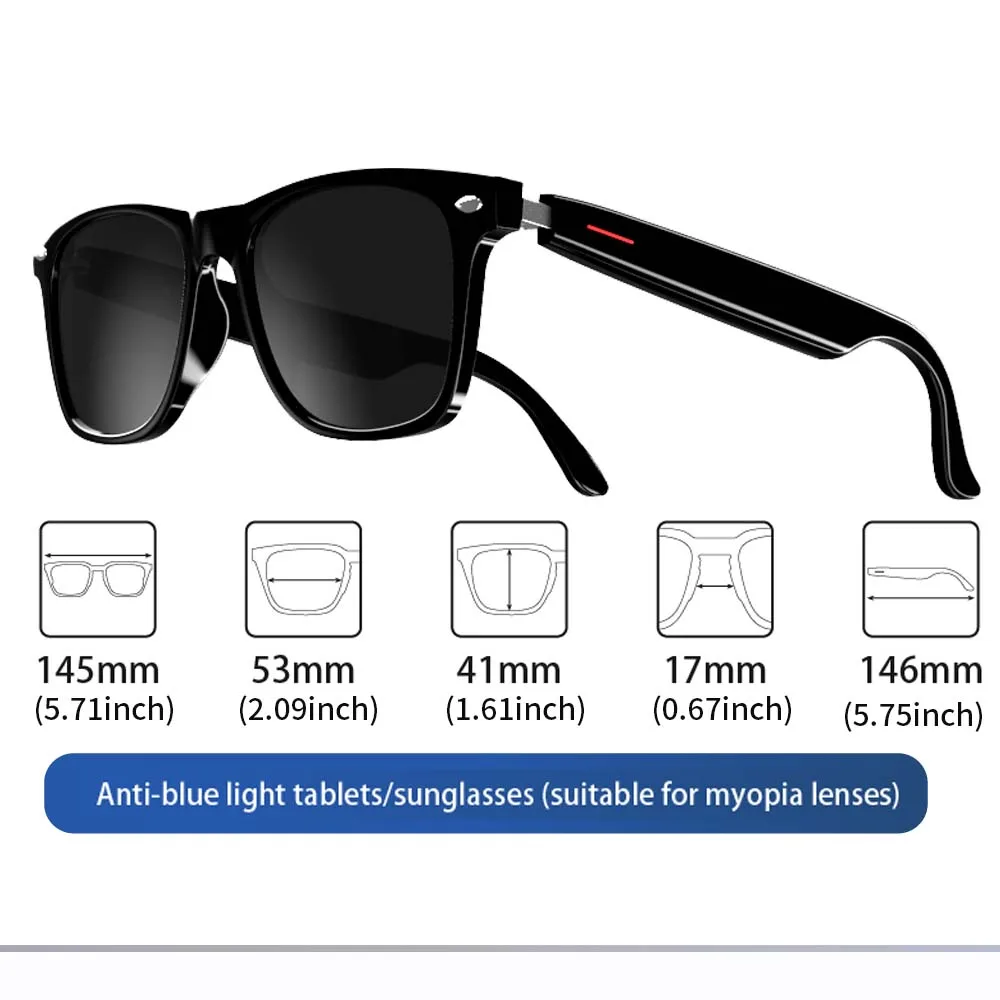 SENBONO E13 Smart Glasses – Bluetooth Voice Sunglasses for  display picture 1