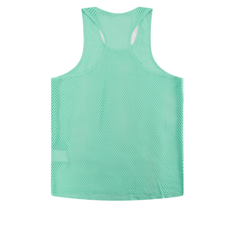 Seamless Mesh Breathable Man Big Hole Quick Dry 100% Polyester 100 GSM Marathon Running Sleeveless T-Shirt for Men