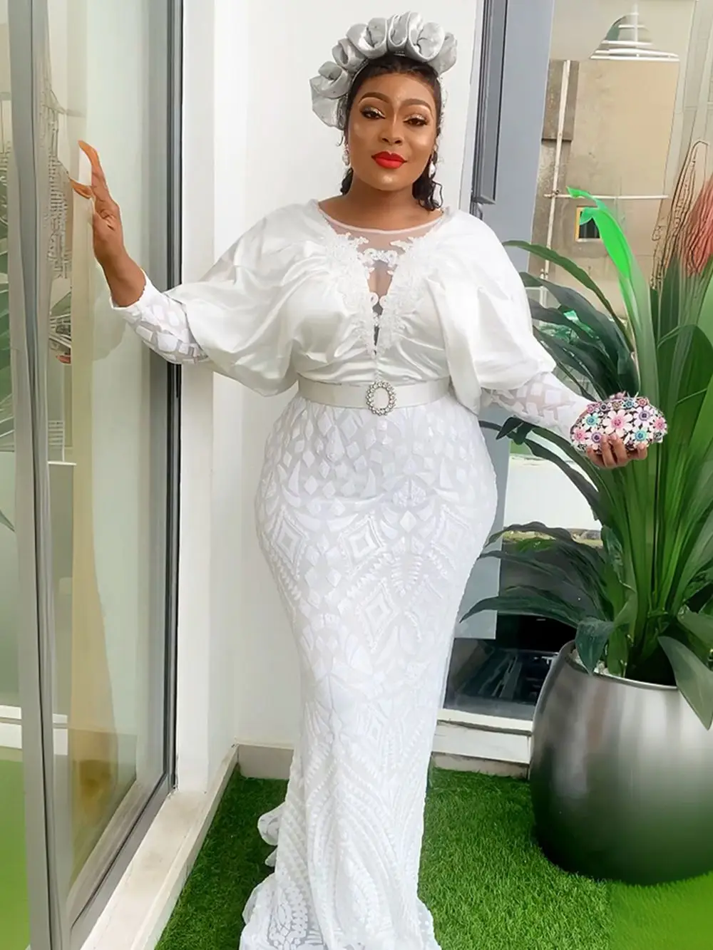 Latest Design Plus Large Size XXXL Africa Women's Mesh Lace Ruffle Long  Sleeve Dress Ladies Casual Dress Elegant Dress