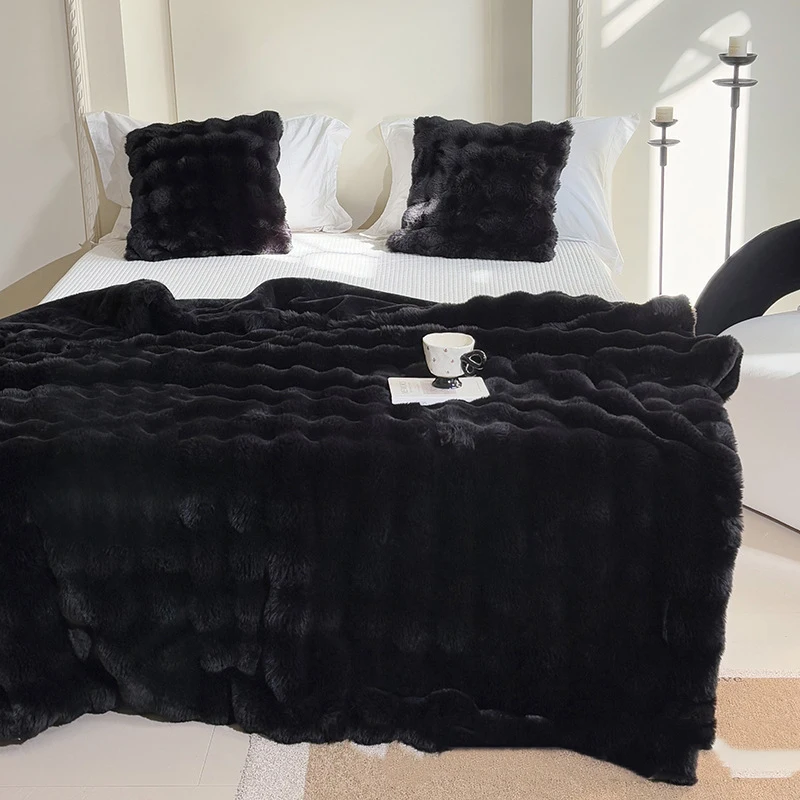 Custom Fluffy Minky Warm Soft Double Layer Wholesale Bed Luxury