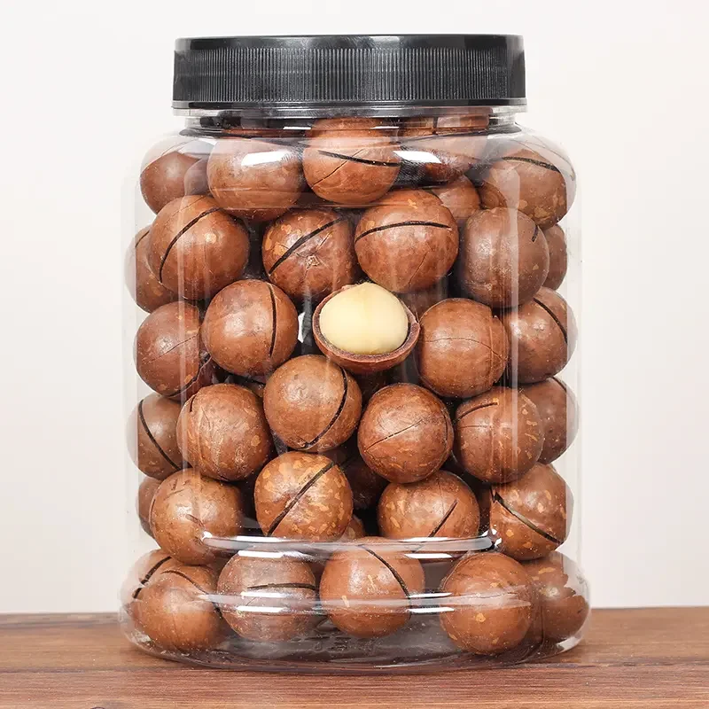 2500 мл 2.5LB пластиковые банки для гаек большой площади Pinch ручки ореховая смесь/миндальный банки