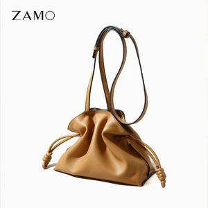 Fashion Simple Useful Retro Upper Leather Women Shoulder Handbags  Women Bucket Bags