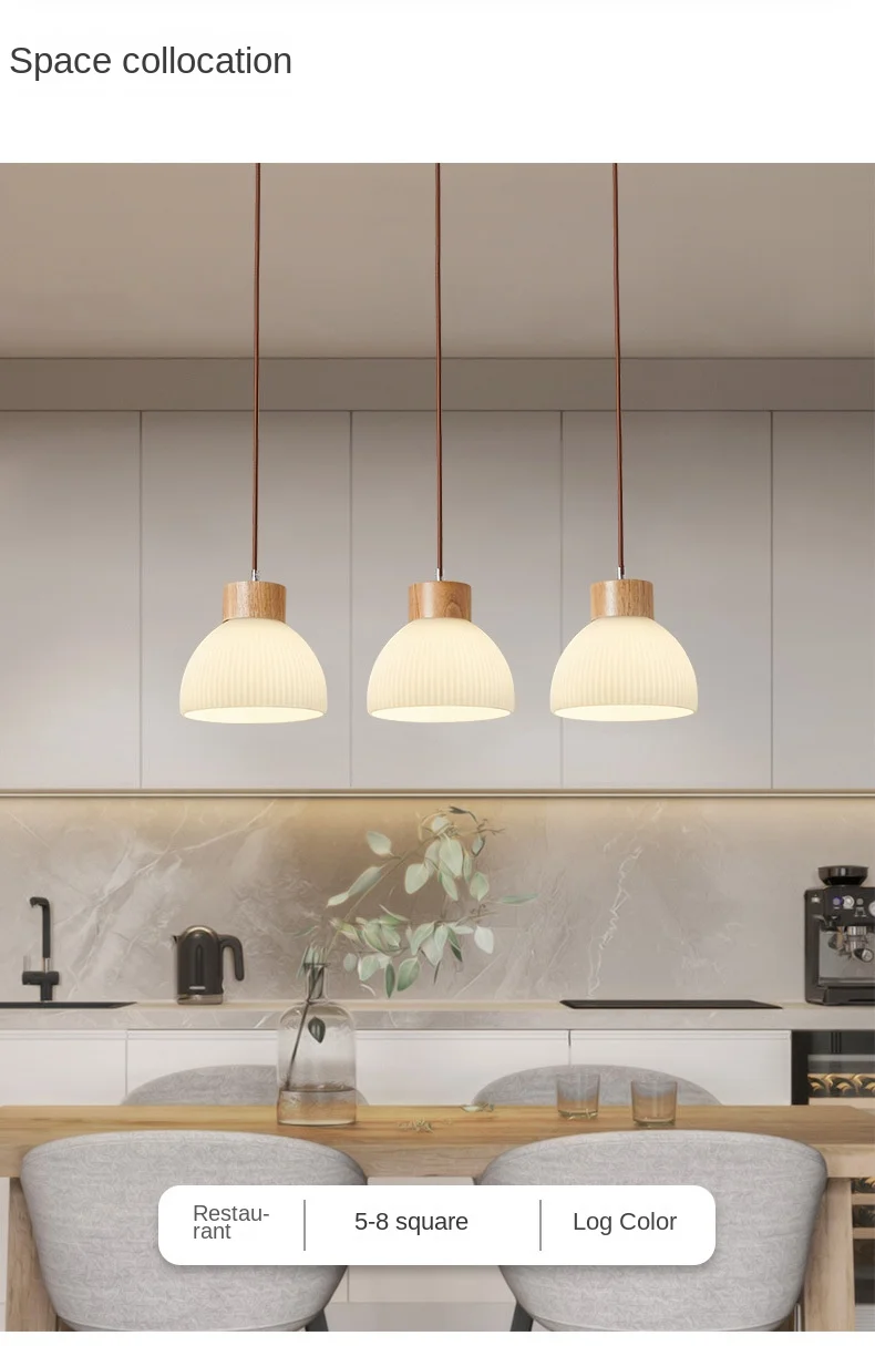 日本现代壁灯风格可调高度悬挂发光二极管酒吧玻璃吊灯,带项目安装中等尺寸